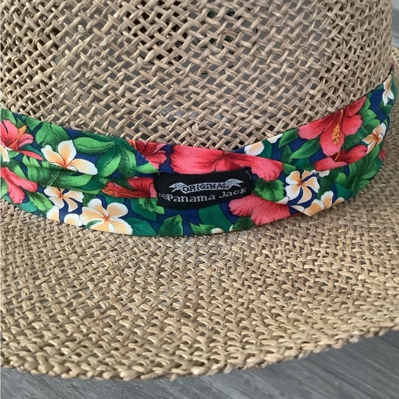 Panama Jack vintage straw hat with a floral band - Picture 5 of 10